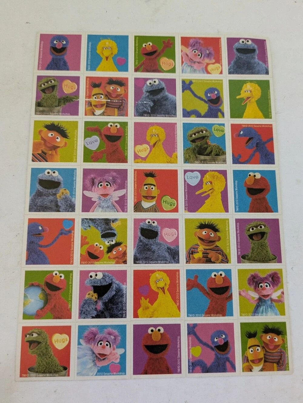 Sesame Street Valentines Cards Open Box 24 Cards 35 Stickers 2010 Vintage
